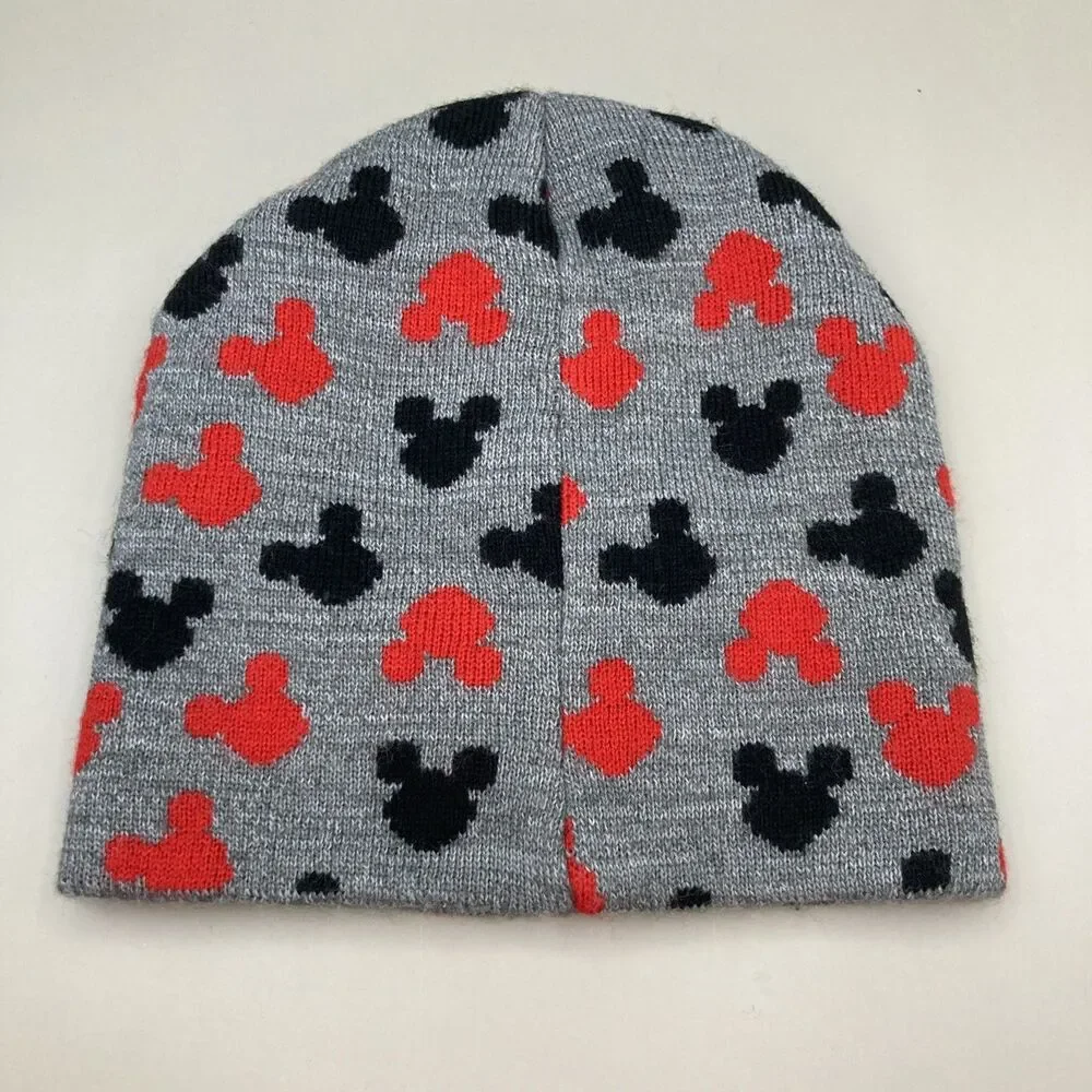 Disney Mickey Mouse Red & Black Kids Beanie Hat Size OS